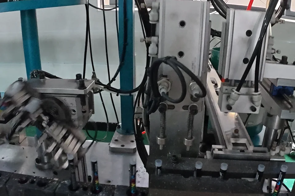 Assembly equipment on the stationery workshop floor.